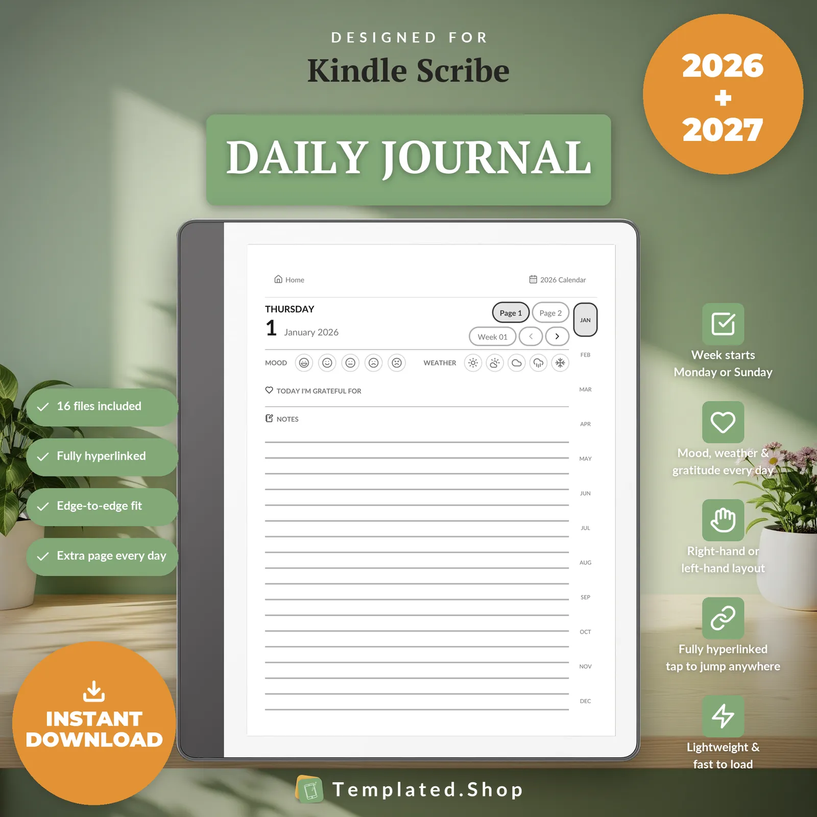 Daily Journal on an e-ink tablet