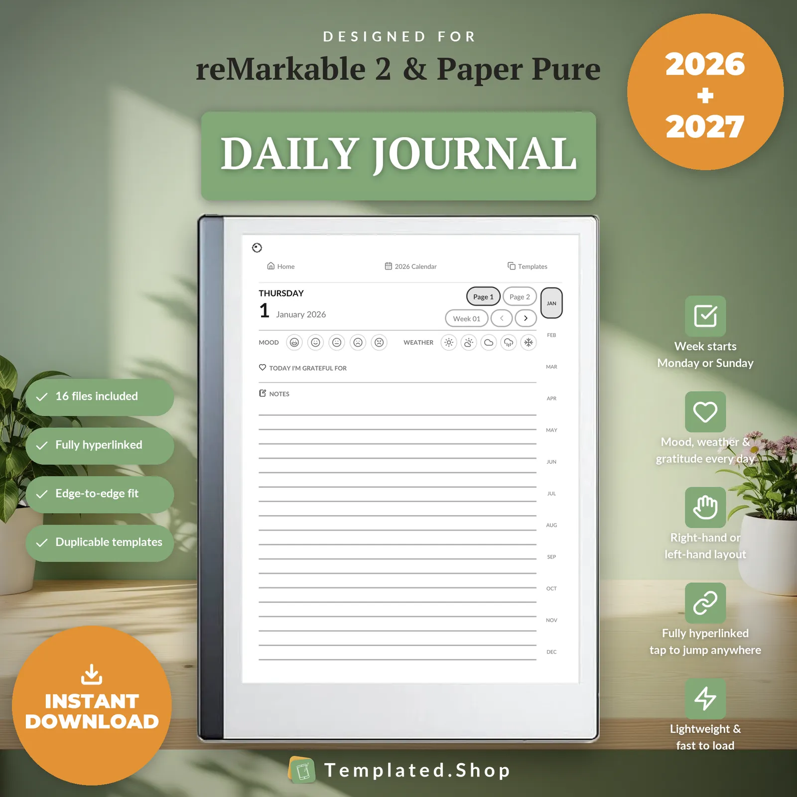 Daily Journal on an e-ink tablet