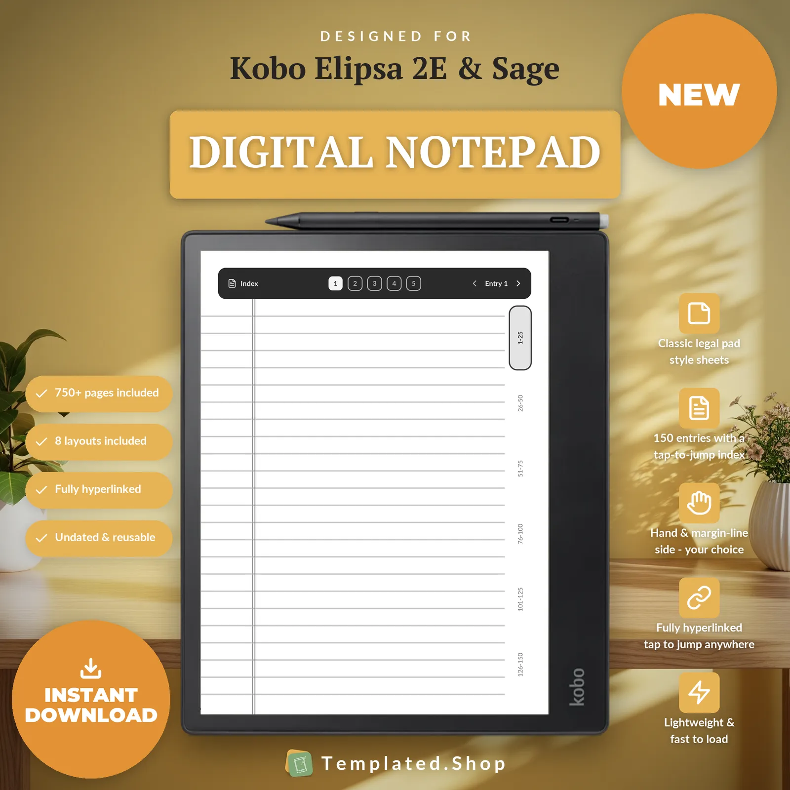Digital Notepad on an e-ink tablet