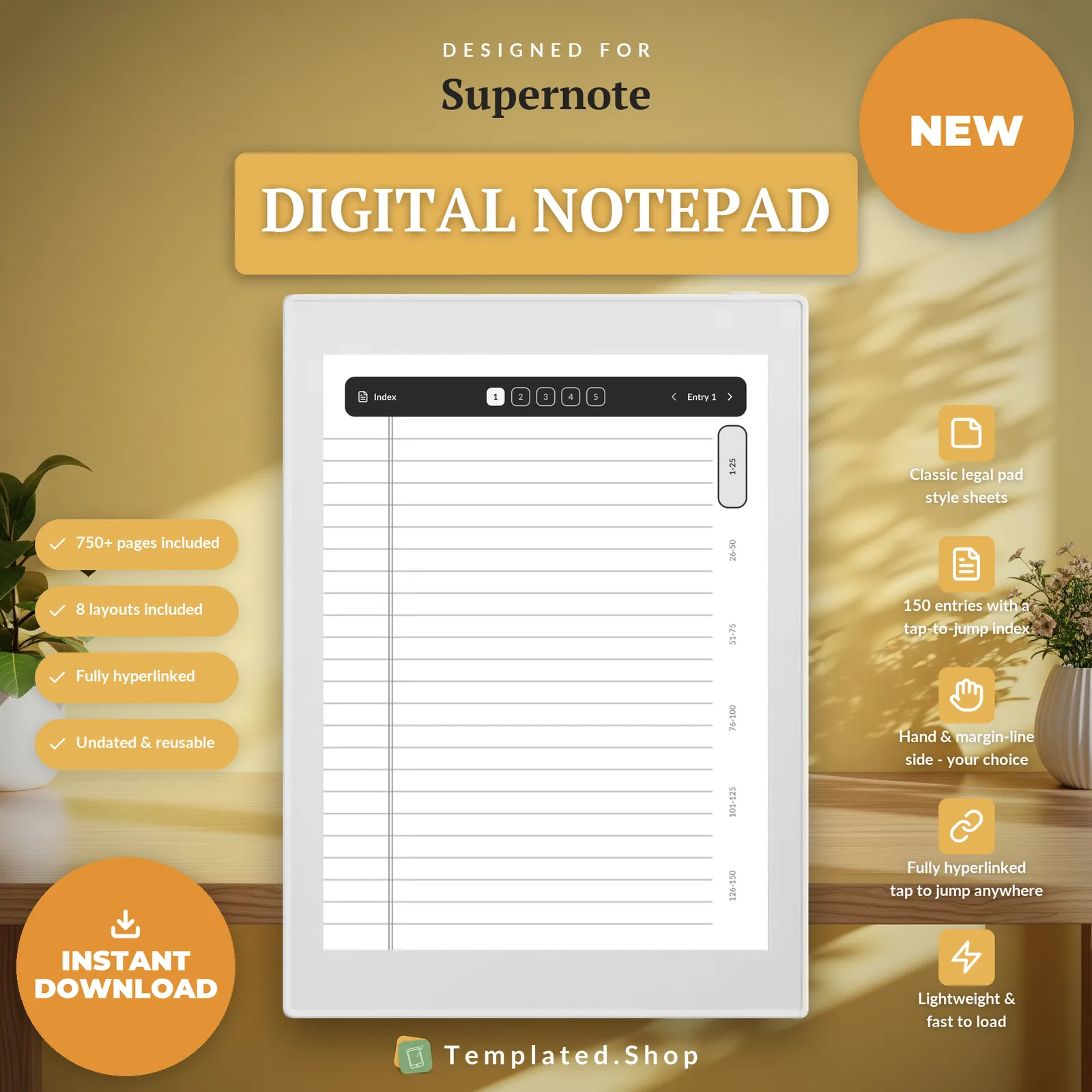 Digital Notepad on an e-ink tablet