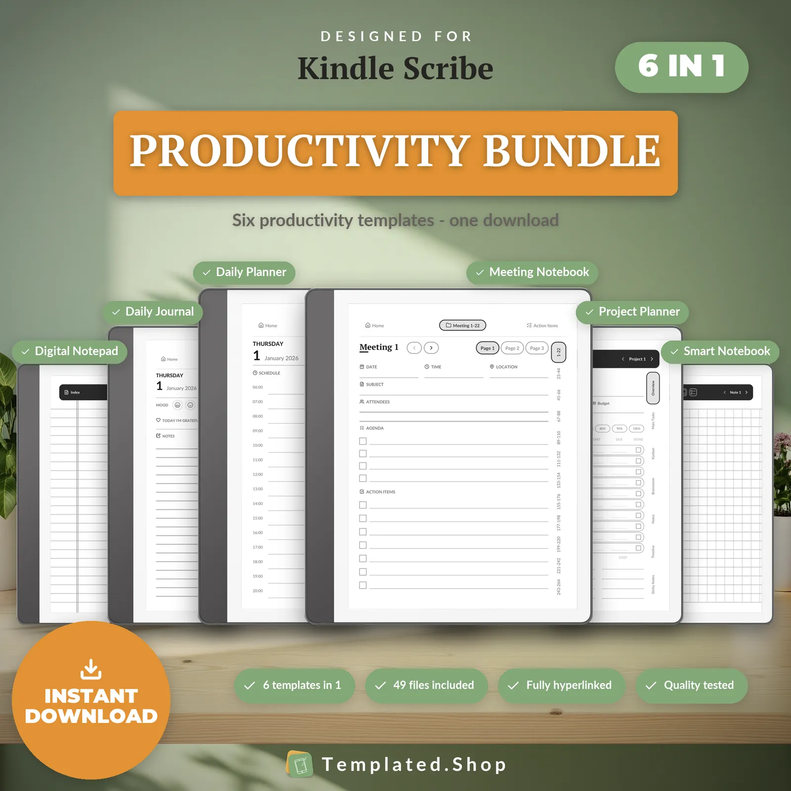 Productivity Bundle on an e-ink tablet