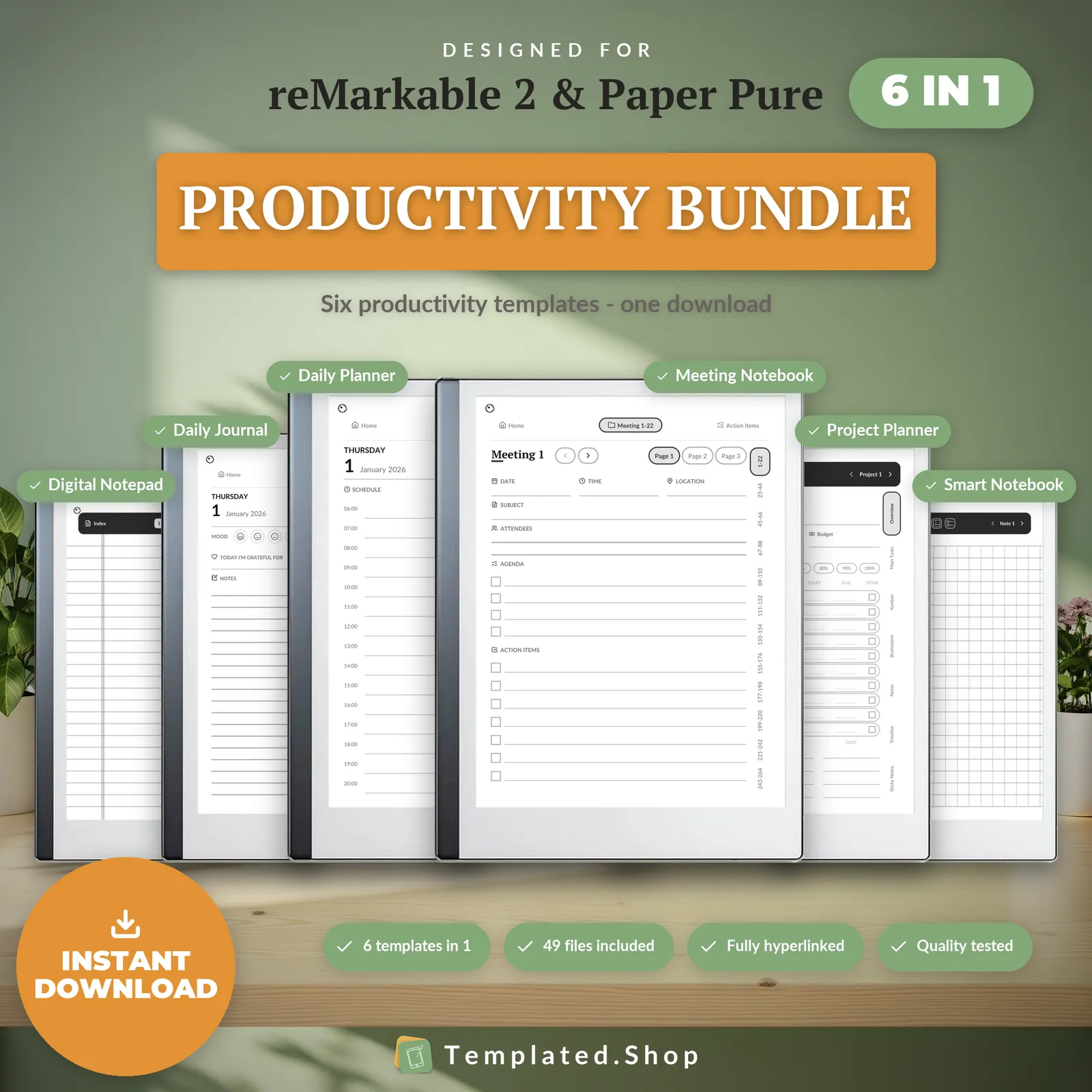 Productivity Bundle on an e-ink tablet