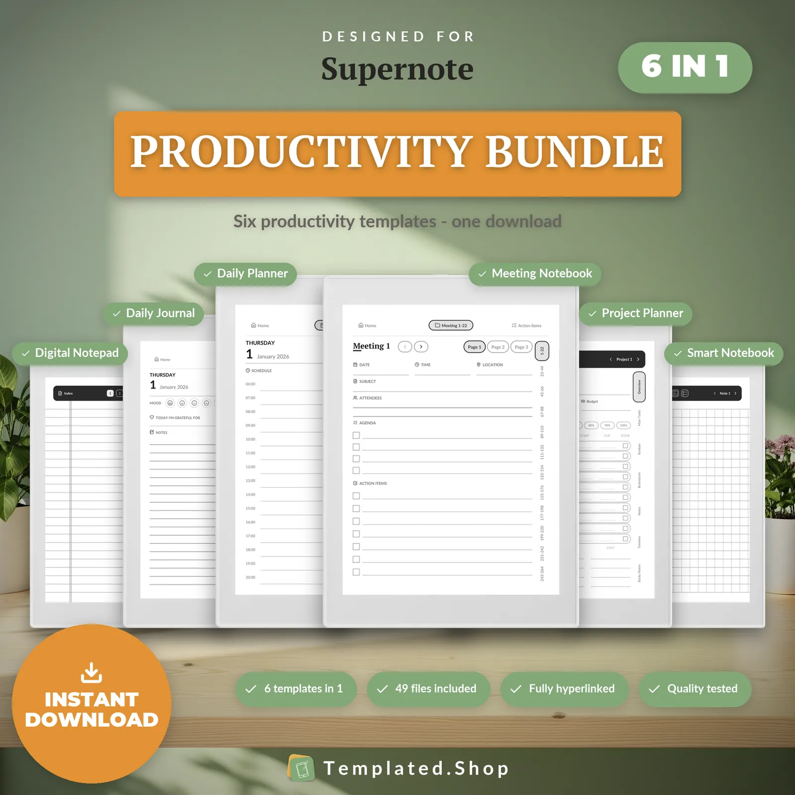Productivity Bundle on an e-ink tablet